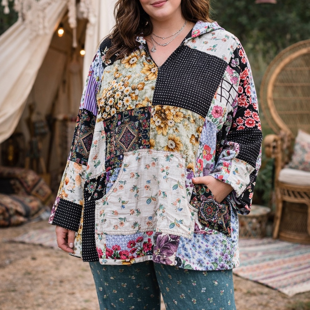 Floral Patchwork Hoodie